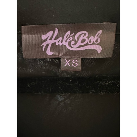 Hale Bob Crochet Long Sleeve Overlay Dress Black Gothic Fairy Witchy Whimsigoth - Picture 12 of 16